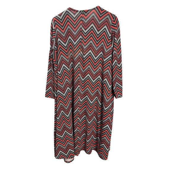 Lularoe Womens XL Chevron Open Front Duster Cardigan Orange Black Grey - Picture 2 of 5